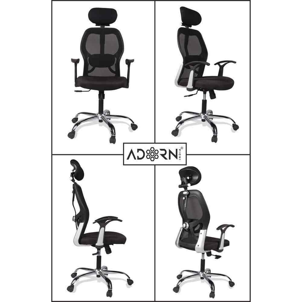 Marvel ergonomic chair in online black colour by durian