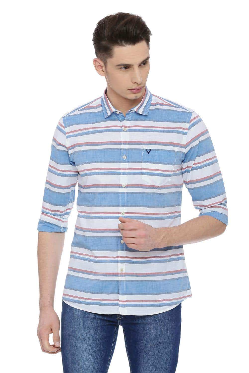Allen Solly Men's Shirts (Azure Blue, Size: 40, ALSFACUPD34912)