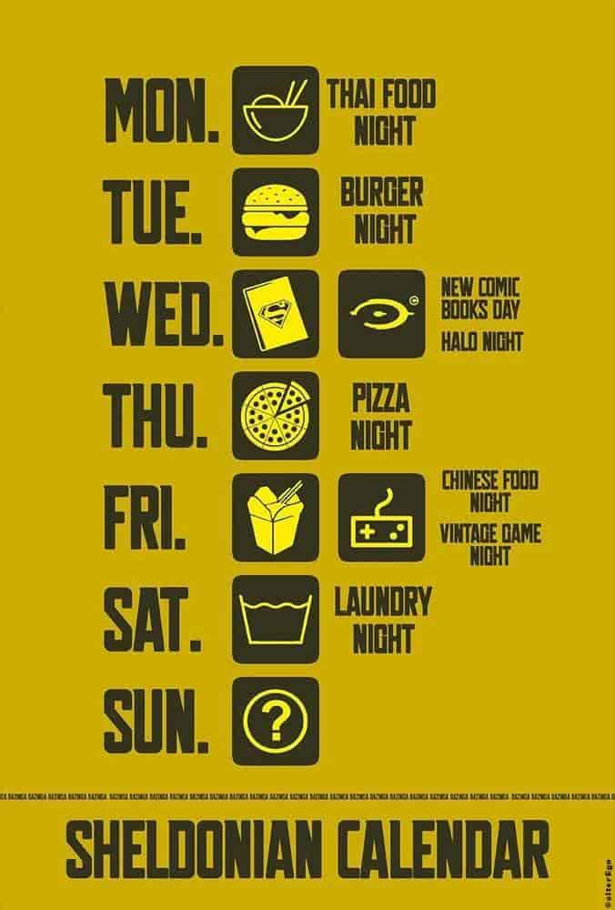 Buy Alter Ego Bazinga The Big Bang Theory Week Calendar Wall