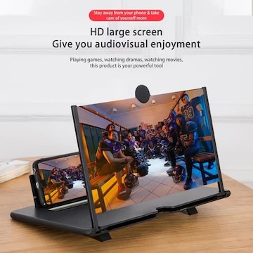 18" Screen Magnifier For Cell Phone 3D HD Magnifing Screen Enlarger Projector For Movies Videos And Gaming Foldable Phone Stand Holder With Screen A
