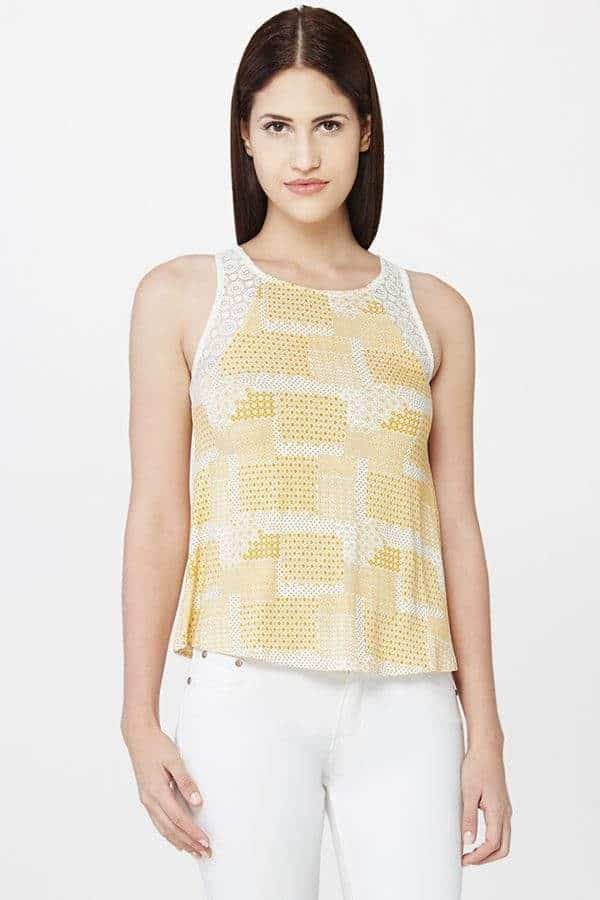 And Sleeveless Lace Panel Top - Get Best Price from Manufacturers ...