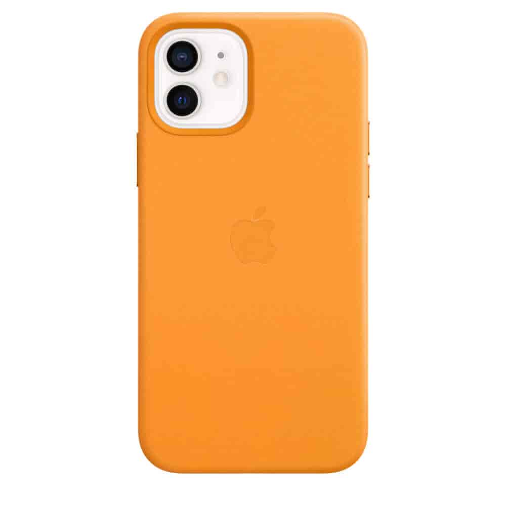 Apple Leather Case With MagSafeApple iPhone 12 & Pro, California Poppy)