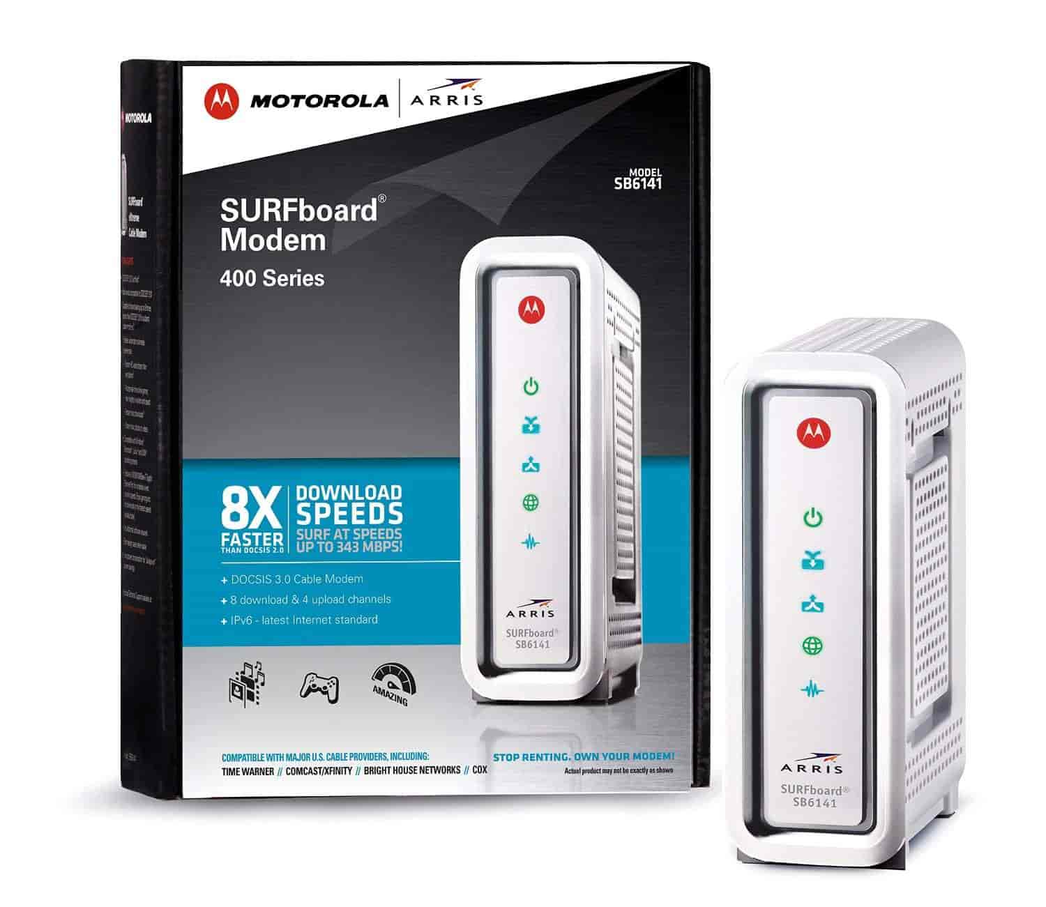 Arris Motorola Surfboard Sb6141 Docsis 3 0 Cable Modem Arris Motorola Surfboard Sb6141 Docsis 3 0 Cable Modem Retail Packaging White