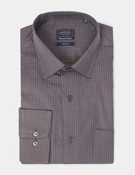 slim fit dress slacks Arrow Men's Regular Fit Shirt (ARES1062A_Grey main image 1