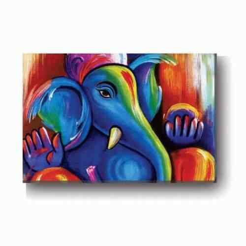 Buy YaYa Cafe Artsy Lord Ganesha Modern Art Wall Paintings Canvas  Photoframe - 36 x 48 inches, Features, Price, Reviews Online in India -  Justdial