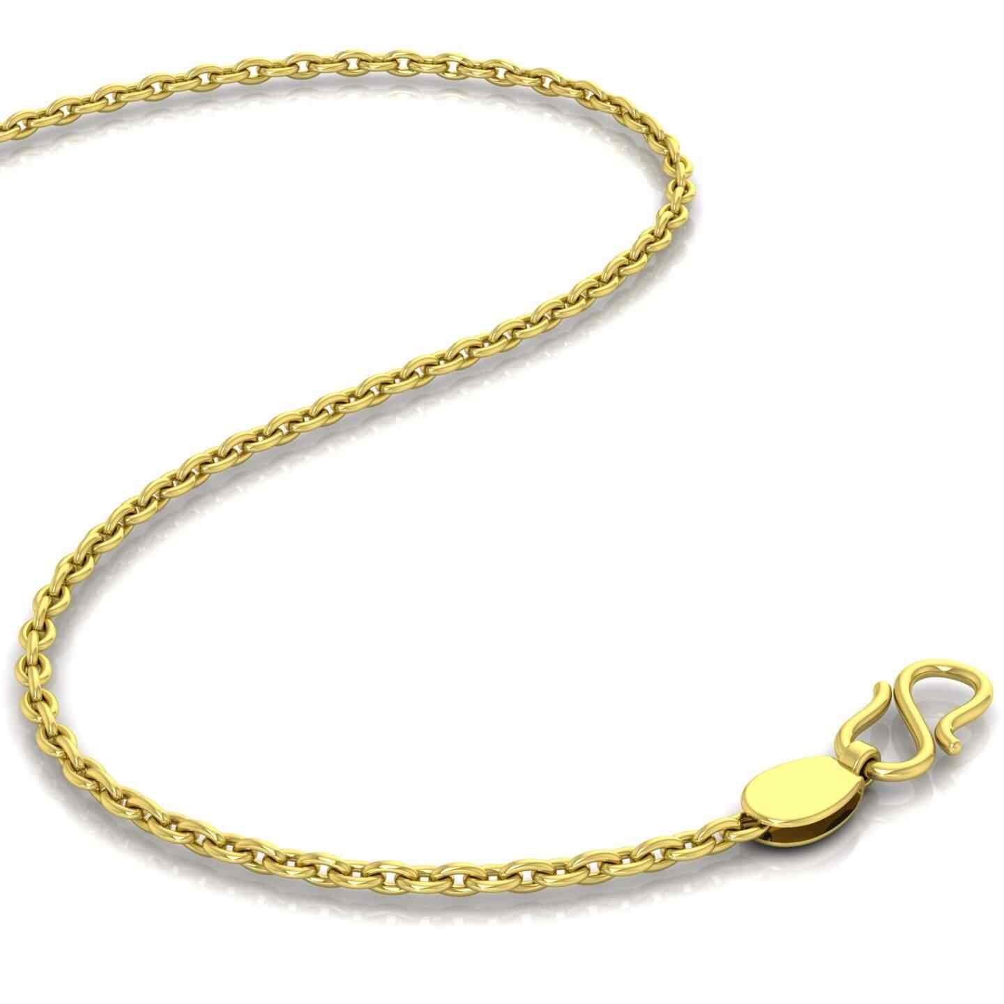 Yellow Gold Cable Chain Necklace 