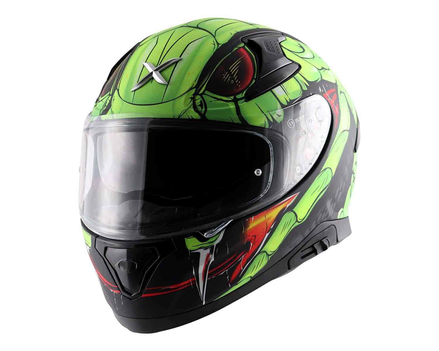 AXOR HELMETS - APEX - VENOMOUS D/V DULL BLACK NEON GREEN ( LARGE - 580 MM  )