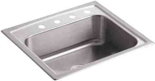 Kohler K 3348 4 Na Toccata Single Basin Self Rimming Kitchen Sink Stainless Steel