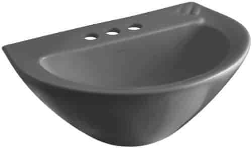 Kohler K 2176 4 58 Parigi Pedestal Bathroom Sink Basin With 4 Centers Thunder Grey