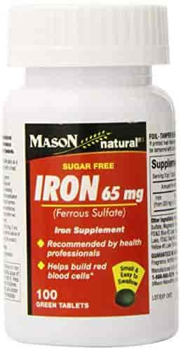 Buy Mason Vitamins Free Sugar Ferrous Sulfate Iron Supplements 100 Count Bottle Pack Of 3 Features Price Reviews Online In India Justdial