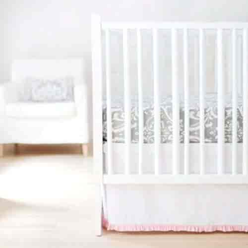 New Arrivals Sweet And Simple Crib Bedding Set Whitepink 2 Piece