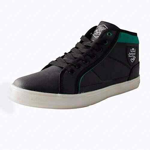Buy Numero Uno Men S Black Amp Green Synthetic Leather Casual