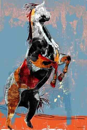 Buy Maxwell Dickson Fightinghorse 24x36fighting Horse Pop Art Canvas Artwork Wall Art Print 24 X 36 Features Price Reviews Online In India Justdial