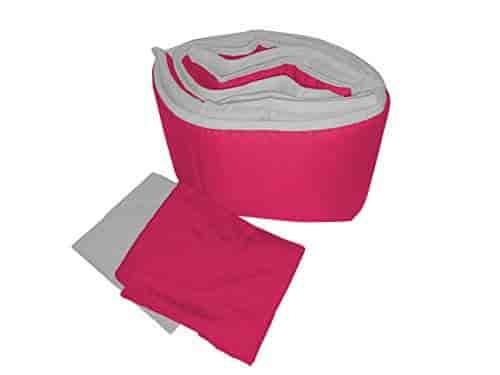 Baby Doll Bedding Solid Reversible Round Crib Bumper And Sheet Set
