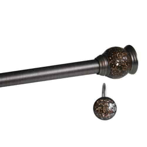 Buy Oil Rubbed Bronze Shower Curtain Rod With Mosaic Ends And