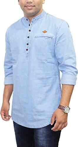 Buy Kuons Avenue Men S Denim Kurta Kaclfs1169m M Icewash