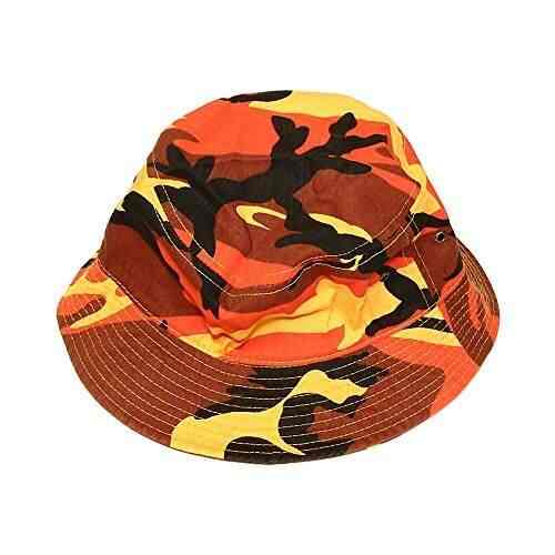 orange camo bucket hat