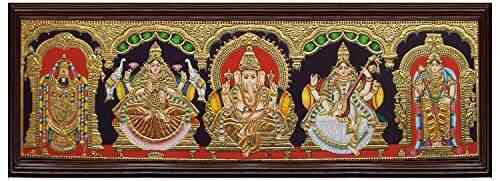 Buy Myangadi Wood Traditional 5 Panel Venkateswarar Lakshmi