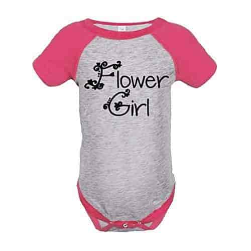 Custom Party Shop Baby Girls Flower Girl Wedding Raglan Tee