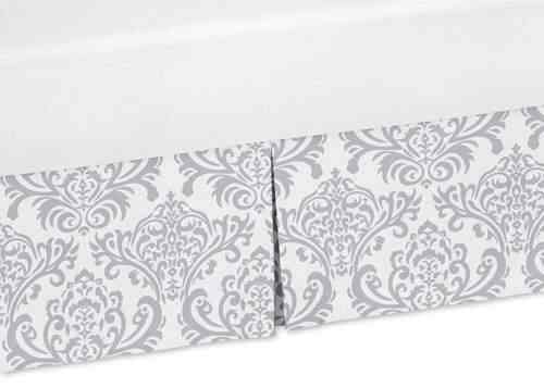 Buy Sweet Jojo Designs Gray And White Damask Crib Bed Skirt Dust