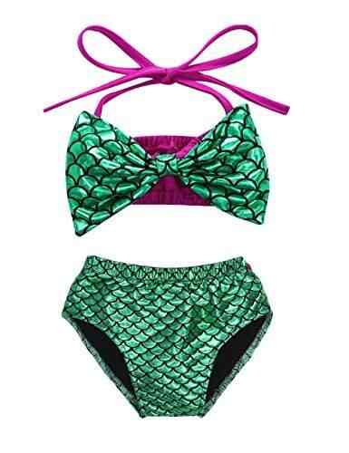 Buy Baby Girls Mermaid Halter Bowknot Bikini Set Swimsuit Bathing Suit 100 18 24m Features Price Reviews Online In India Justdial
