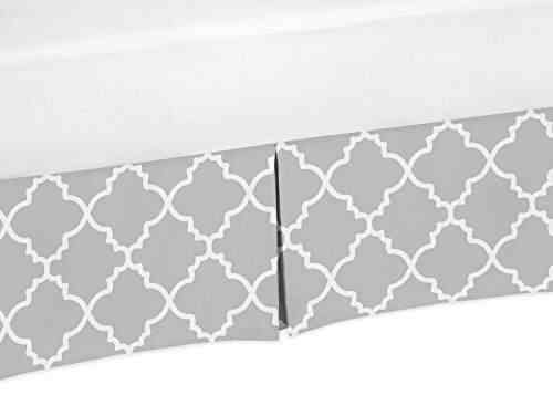 Buy Gray And White Crib Bed Skirt Dust Ruffle For Girls Or Boys