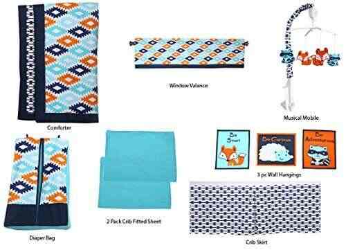 Bacati Liam Aztec 10 Piece Nursery In A Bag Cotton Percale Unisex