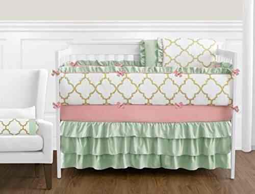 Sweet Jojo Designs 9 Piece Boutique Ava Mint Coral White And Gold