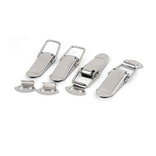 4PCS Set Stainless Steel Spring Draw Toggle Latch Catch for Cases Boxes Chest