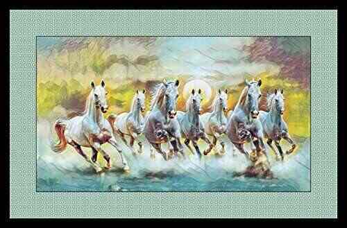 Buy Shine India Seven Horses Painting With Frame For Vastu Amp