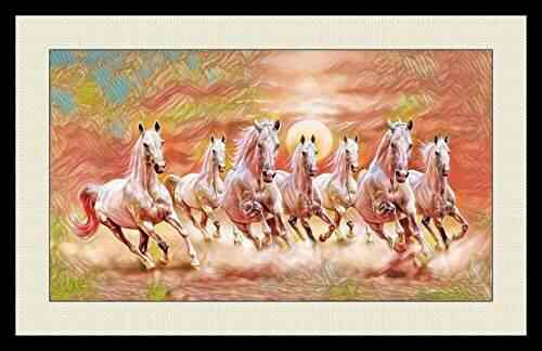 Buy Shine India Seven Horses Painting With Frame For Vastu Amp