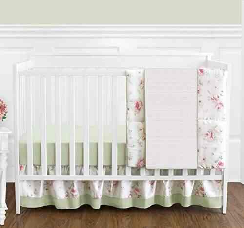 sage green crib skirt