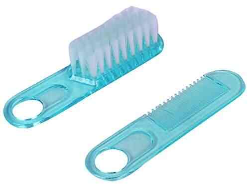 Farlin Doctor J Baby Hair Comb And Brush Set With Soft Bristles And Rounded Tips For Babys Tender Scalp Blue