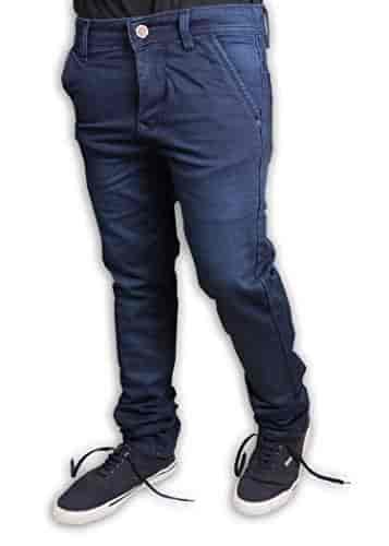 Mens Jeans Denim Casual Faded Dark Blue Jeans