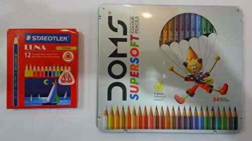 Buy Combo Pack Of Doms Supersoft Colour Pencils 24 Shades