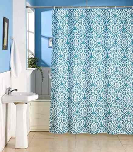 Buy Skipper Damask Print Modern Pvc Shower Curtain 6 5ft Blue Features Price Reviews Online In India Justdial