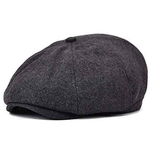 grey wool flat cap