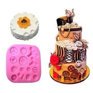 Buy Steam Punk Gears Cogs Design Mat Fondant Cake Silicone Mould