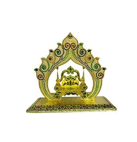 Rajasthan Craft Art Wooden Heart Shape Rajwadi Design Krishna Swing Jhula