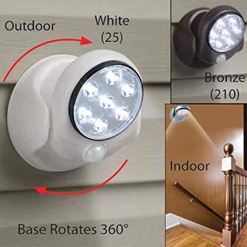 Wireless Cordless Motion Activated Sensor 7 Led 360 Rotating Wireless Cordless Motion Activated Sensor 7 Led 360 Rotating Light Indoor Outdoor Safety Garden