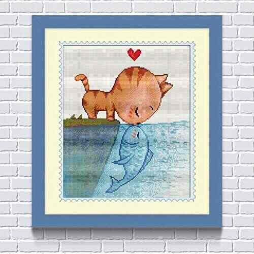 Buy Faraway Cat Kiss Fish Diy Diamond Painting For Kids Paint By Number Kit Diamond Embroidery Anime Cartoon Decoration For Kid S Room Features Price Reviews Online In India Justdial