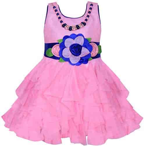 Buy Mpc Cute Fashion Baby Girl S Satin And Sifone Pari Pink Frock Dress For Pink 3 4 Years Features Price Reviews Online In India Justdial