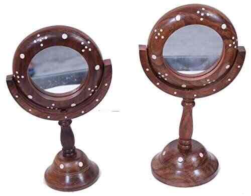 Sparkle India Fine Quality Wood With White Inlay Work Mirror For Fine Quality Wood With White Inlay Work