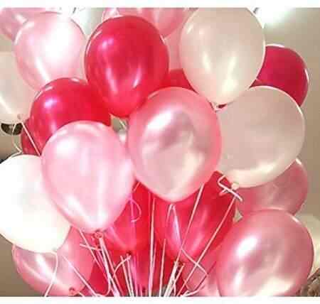 Hk Balloons Metallic Hd White Red And Pink Pack Of 51 For Birthday
