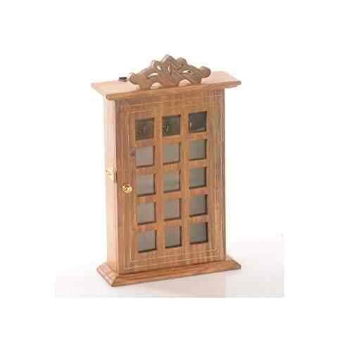 Desi Karigar Wooden Key Holder Hanger Box Checks Wall Hanging