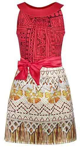 Amzbarley Princess Moana Costume For Kids Clothes Little Girls