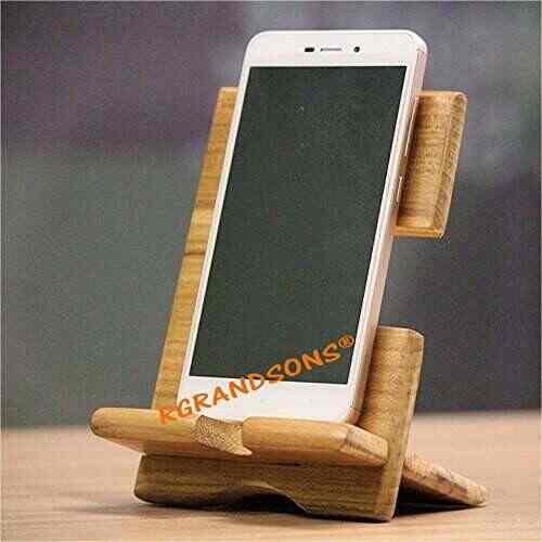 Buy Rgrandsons Wooden Mobile Stand Holder Handmade From Wood And Brass Showpiece 1 Compartments Table Top Mobile Holder Features Price Reviews Online In India Justdial