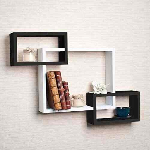 Buy Santosha Decor Black And White Mdf Wall Shelf Rack Set Of 3 Intersecting Wall Shelves Features Price Reviews Online In India Justdial