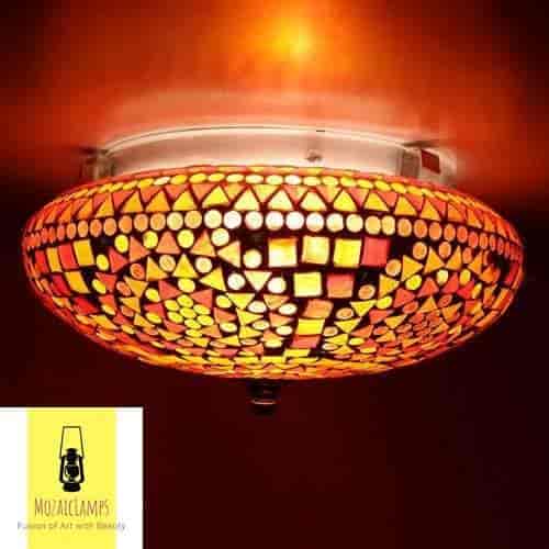 Buy Handcrafted Red Color Antique Design Ceiling Lamp For Balcony