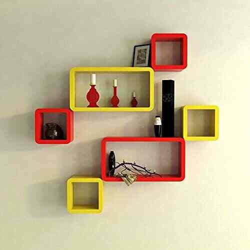 Buy Santosha Decor Mdf Wall Decoration Shelf Set Of 6 Cube Amp